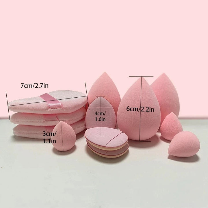 💄✨ 12PCS Makeup Sponge Set | Wet & Dry Face Powder Puff Collection
