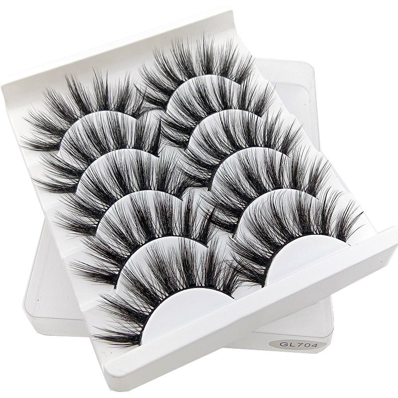 👁️✨ 3D False Eyelashes – 5 Pairs Natural & Soft Lash Set