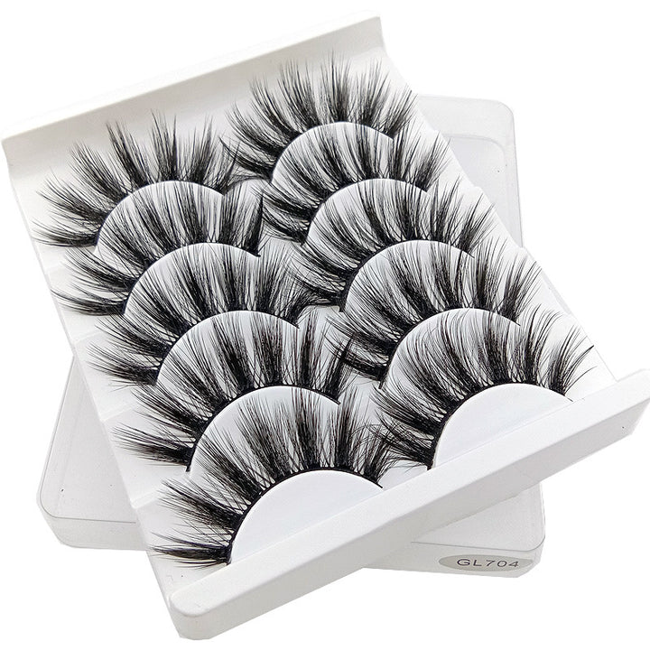 👁️✨ 3D False Eyelashes – 5 Pairs Natural & Soft Lash Set