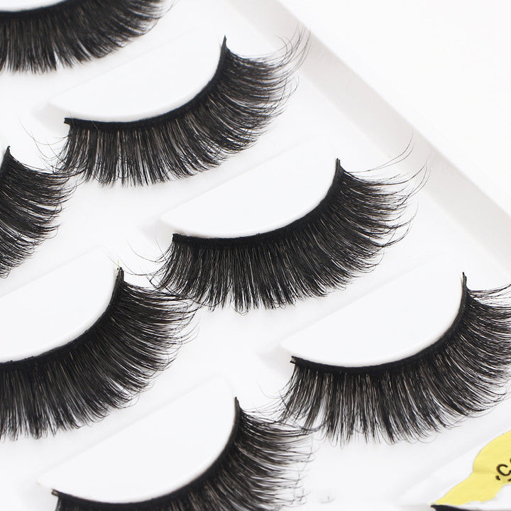 👁️✨ 3D Multi-Layer Thick False Eyelashes – 5 Pairs Stereoscopic Lash Set