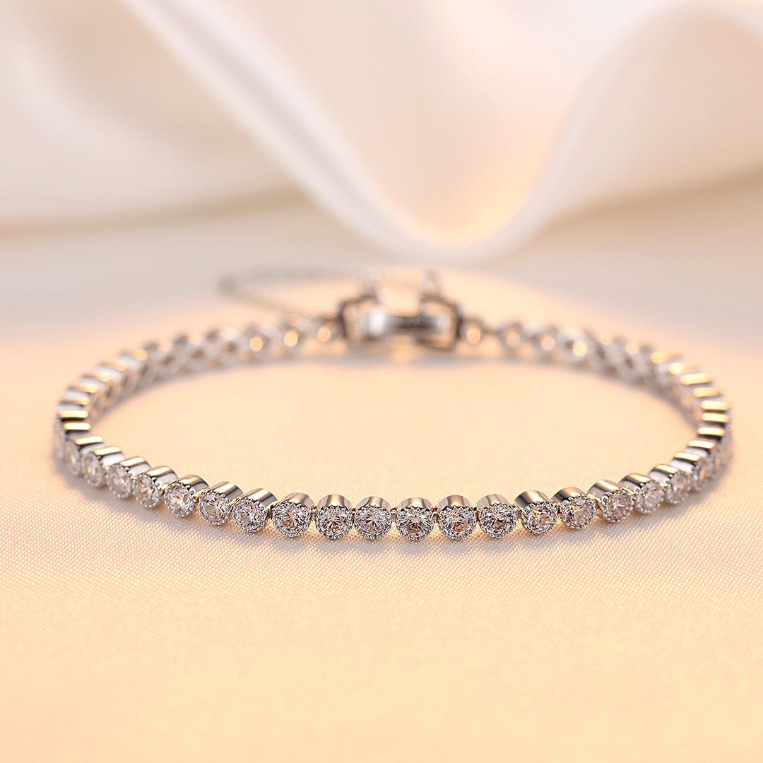 S925 Sterling Silver AAA Zircon Bracelet – Korean Exquisite Women’s Jewelry