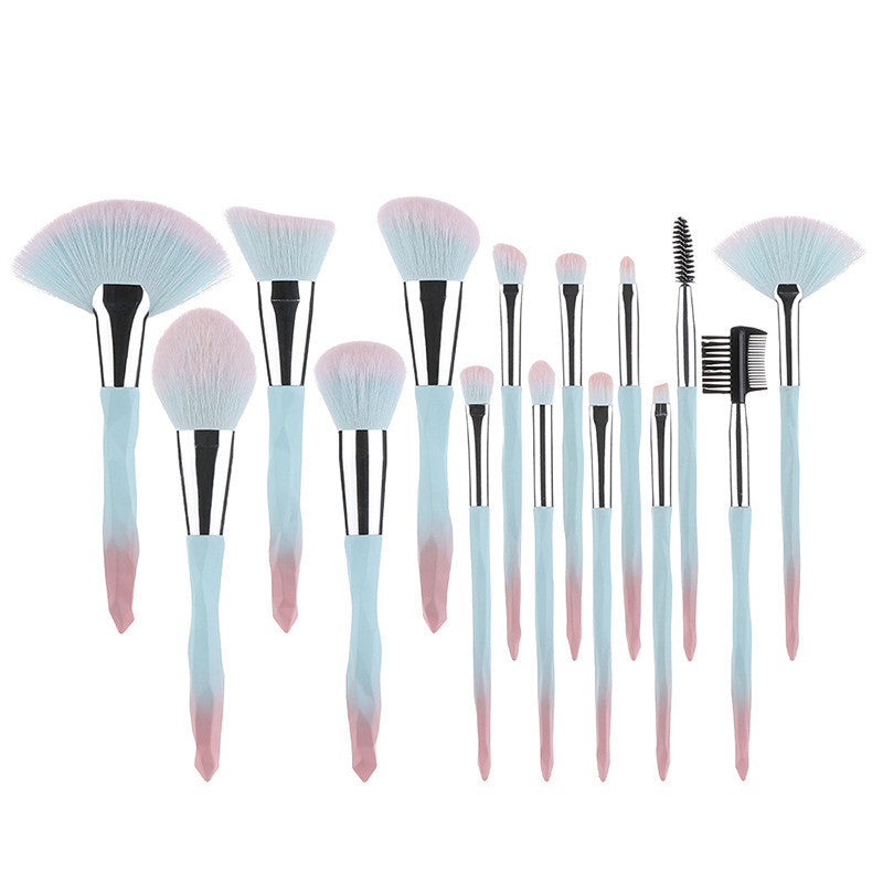 ✨ Diamond Handle Makeup Brush Set — 15-Piece Beauty Tools Kit 💄💎
