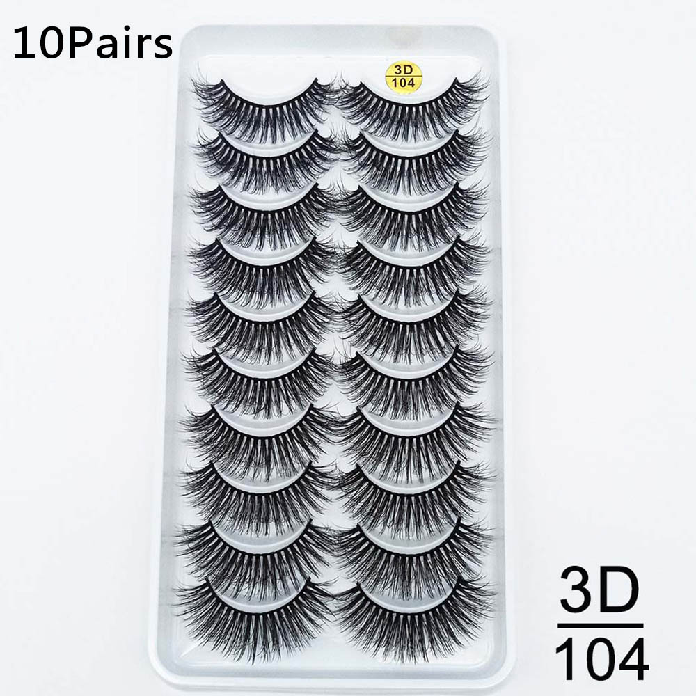 👁️✨ Ten Pairs of False Eyelashes – Handmade Soft Fiber Lash Set