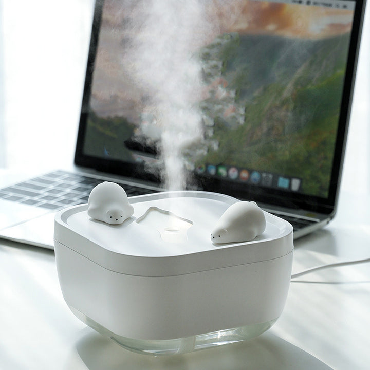 🐻💧 Cute Polar Bear Humidifier | 700ML USB Ultrasonic Mist Maker with Touch Control