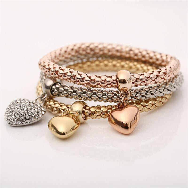 Corn Chain Diamond Love Bracelet