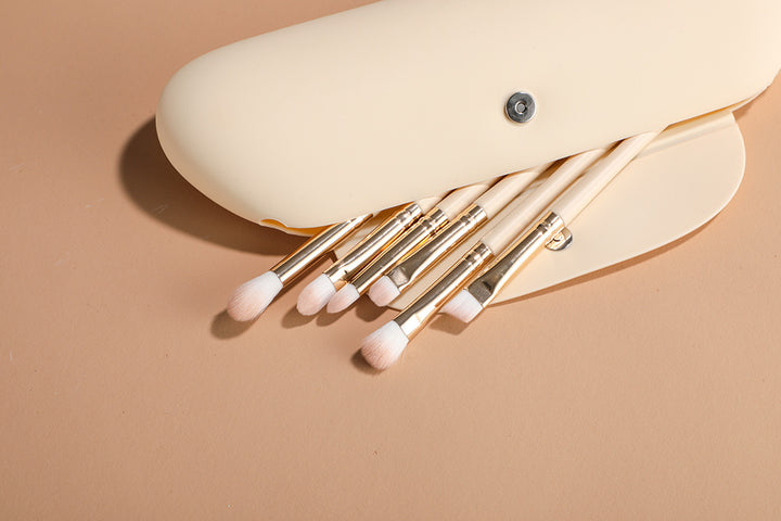 ✨ 9-Piece Beige Makeup Brush Set — Synthetic Fluff Beauty Tools 💄🤍