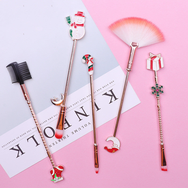 ✨ Christmas Moose Makeup Brush Set — Soft Fiber Beauty Tools 🎄🦌💄