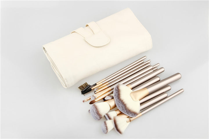 ✨ Champagne White Makeup Brush Set — 12/18/24 Piece Beauty Tools 💄🤍
