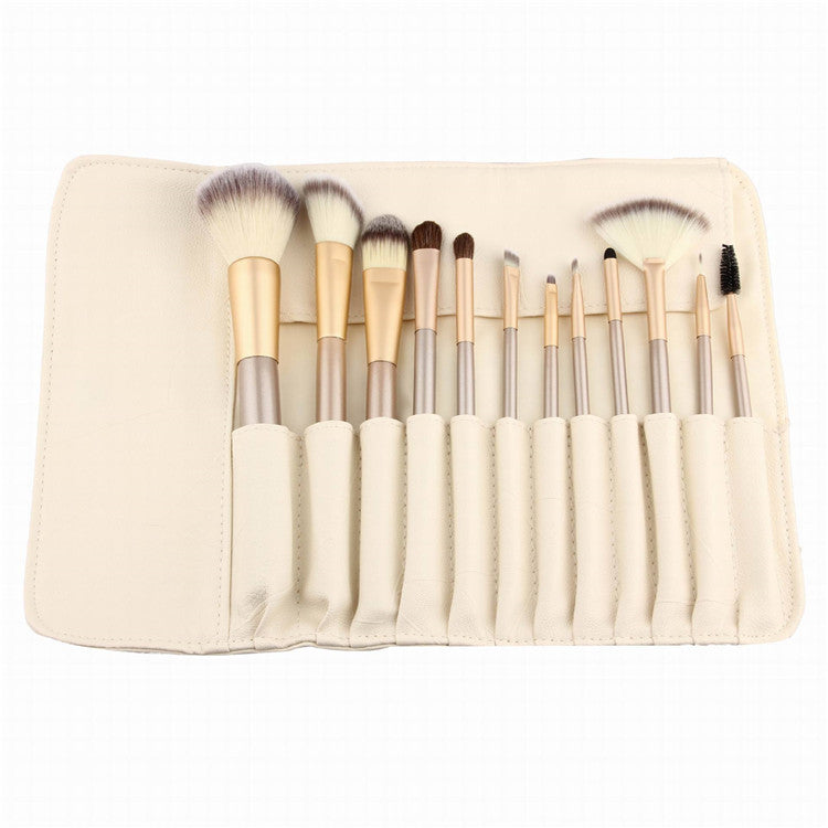 ✨ Champagne White Makeup Brush Set — 12/18/24 Piece Beauty Tools 💄🤍
