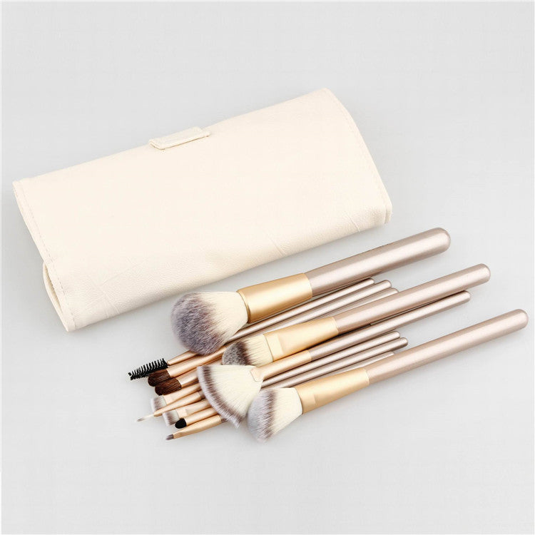 ✨ Champagne White Makeup Brush Set — 12/18/24 Piece Beauty Tools 💄🤍