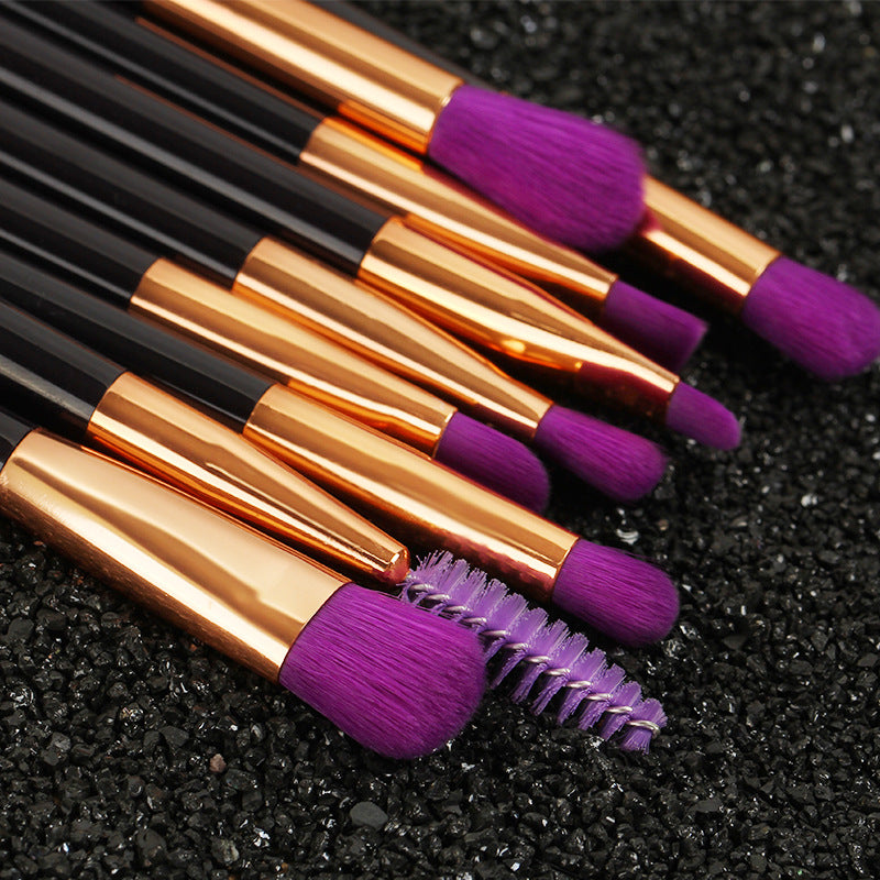 💜💚 15-Piece Makeup Brush Set – Purple & Green Bristles with Long Handle Design 🖌️✨