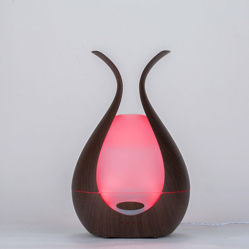 🌿💧 Wood Grain Humidifier | Essential Oil Aroma Diffuser 🌙✨