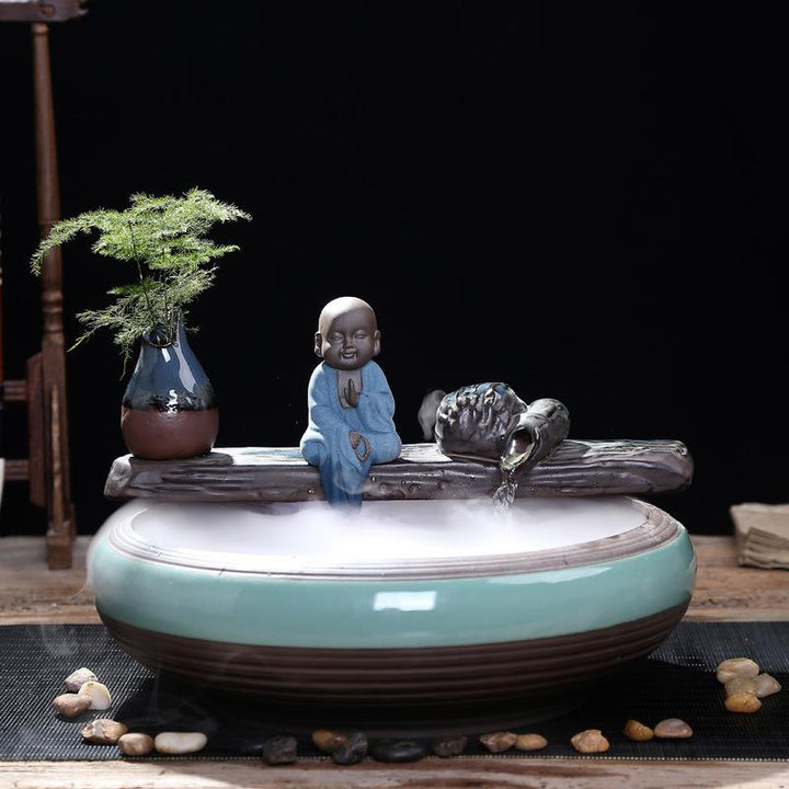 🐟💧 Ceramic Flowing Water Ornaments | Fish Tank Style Living Room Humidifier & Decor ✨