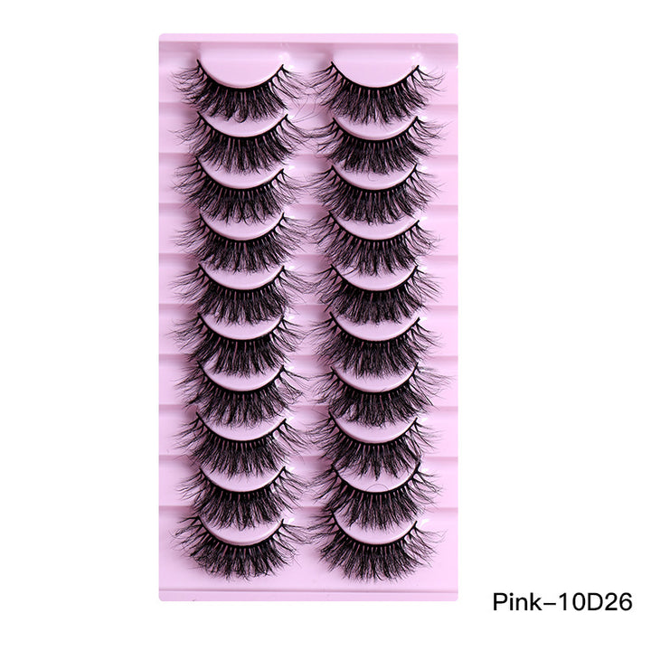 👁️✨ 10 Pairs Natural Thick Curly Eyelashes – Soft Volume False Lashes Set