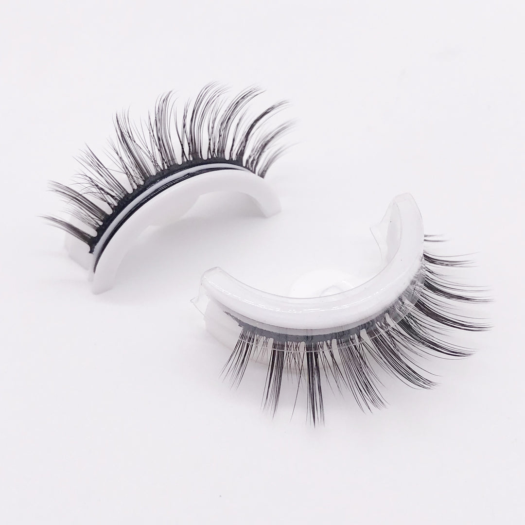 👁️✨ Reusable 3D Mink Lashes – Self-Adhesive Natural False Eyelashes (Glue-Free Silk Style)