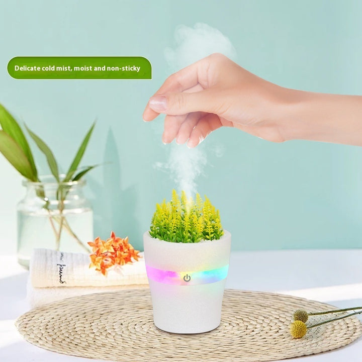🌿💧 Green Plant Vase Humidifier | Desktop Mute Timing Air Atomizer ✨