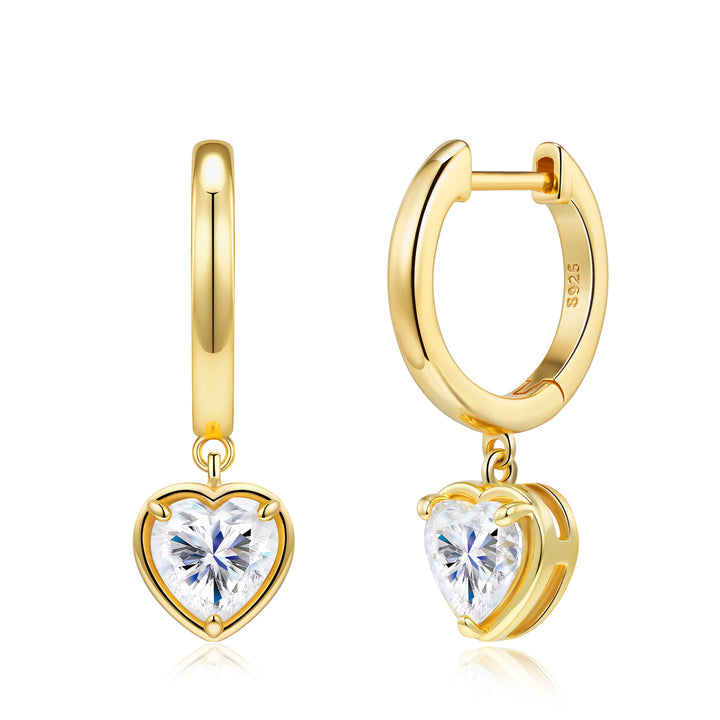 Heart-Shaped Morganite Stud Earrings – Gold-Plated S925 Silver