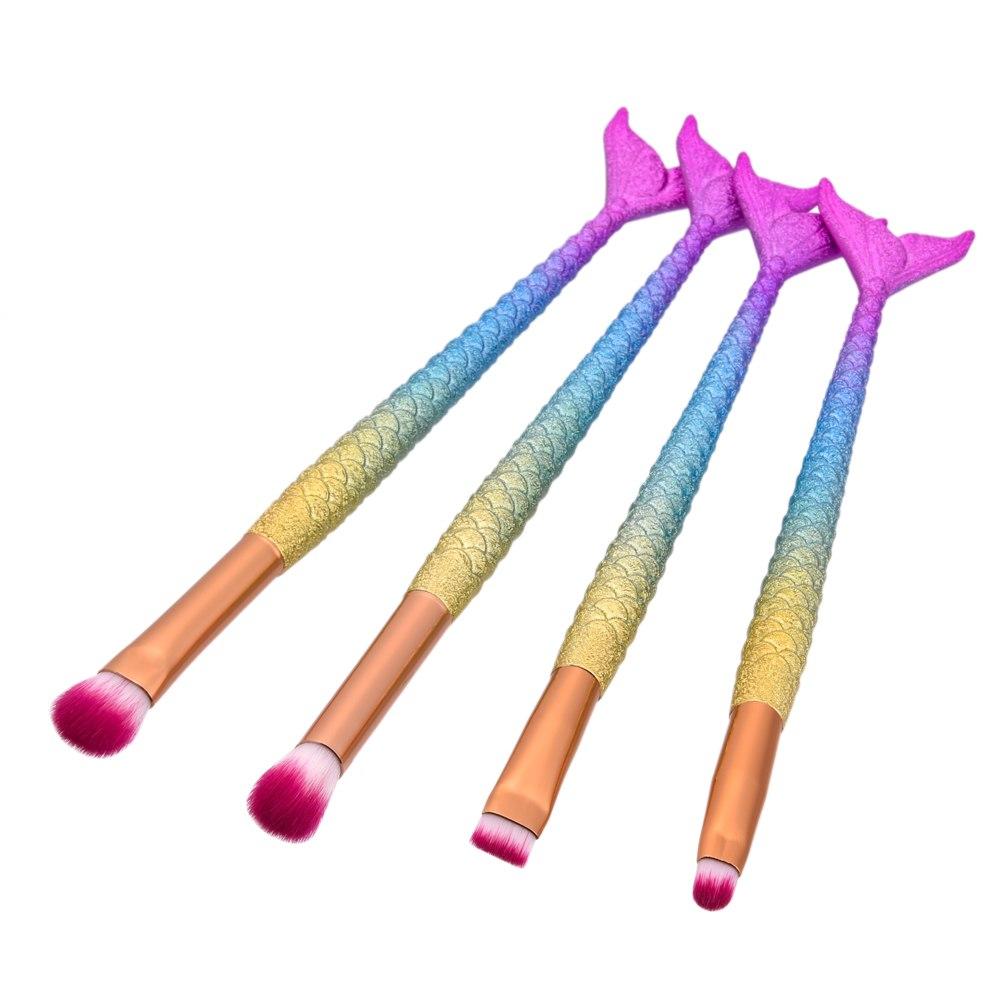 ✨ Mermaid Makeup Brush — Multicolor Beauty Tool 🧜‍♀️💄