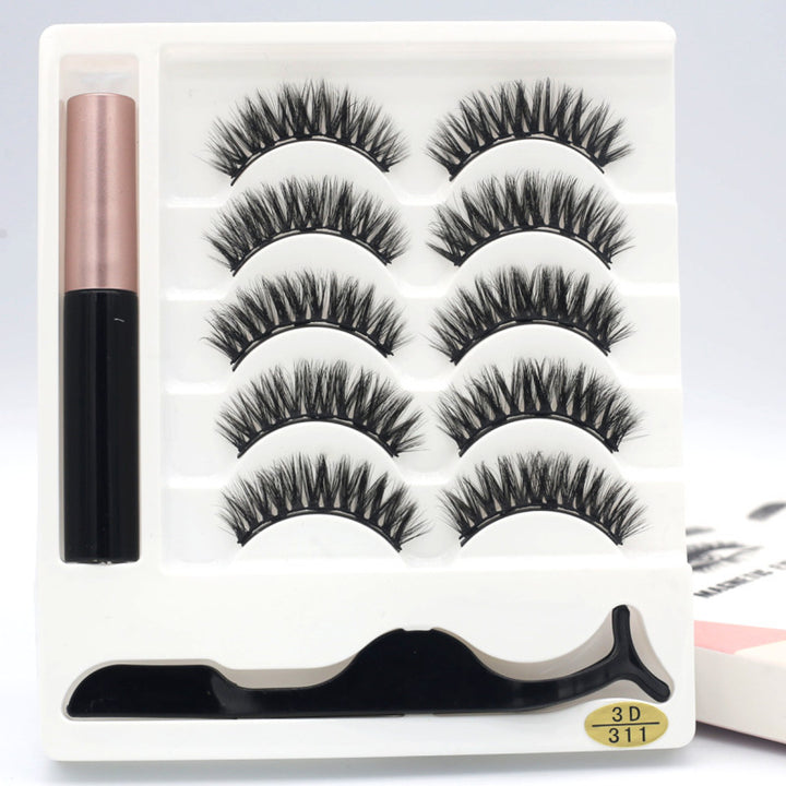 🧲👁️ Five Pairs of Magnetic Eyelashes – Reusable False Lash Set