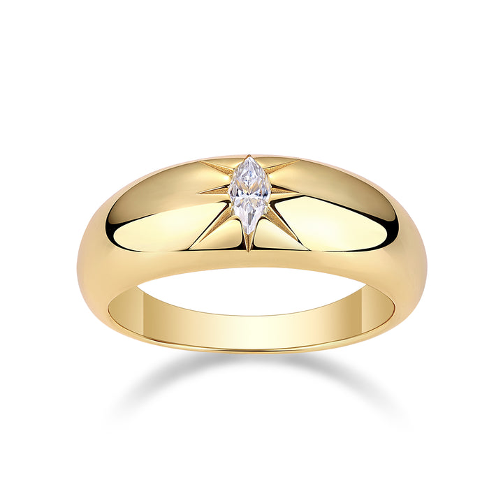 💍 Eight-Finger Radiance Ring – Gold-Plated S925 Silver (3.8g, Sizes 5–9) 💍