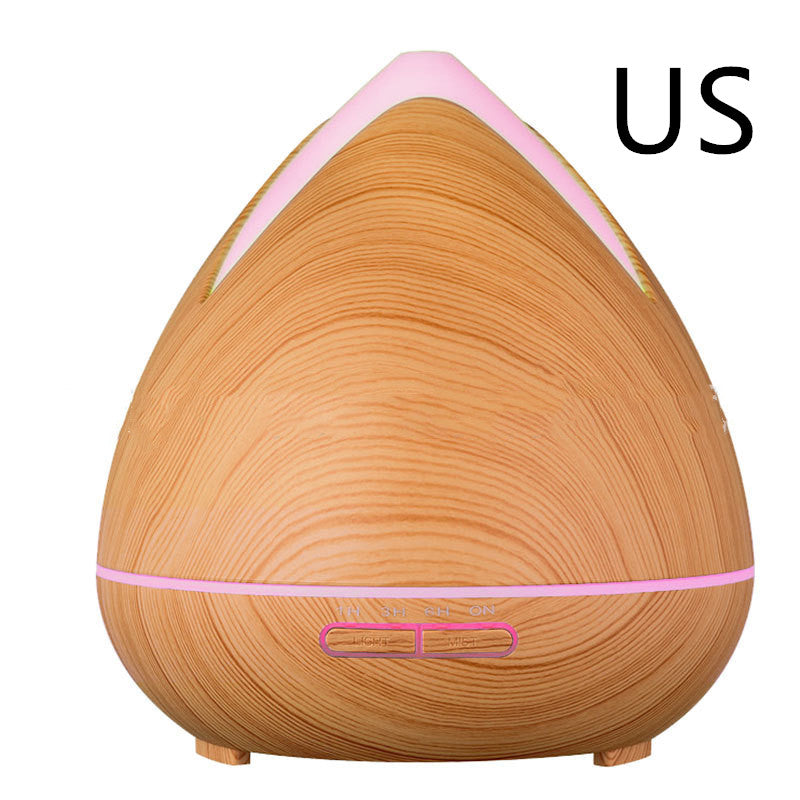 🌿💧 Wood Grain Air Humidifier | Ultrasonic LED Night Light 🌈✨