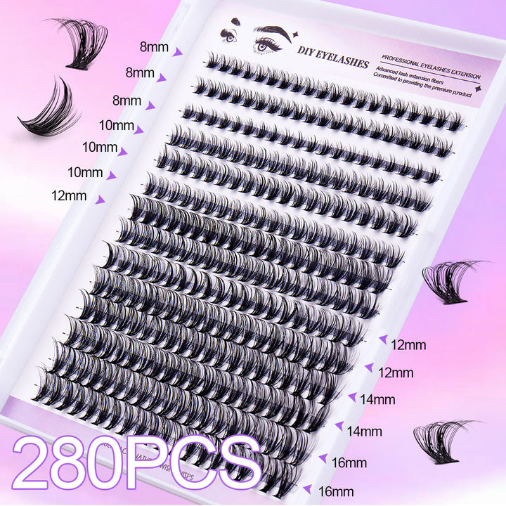 👁️✨ Segmented Natural Thick Individual False Eyelashes – DIY Cluster Lash Extension Set