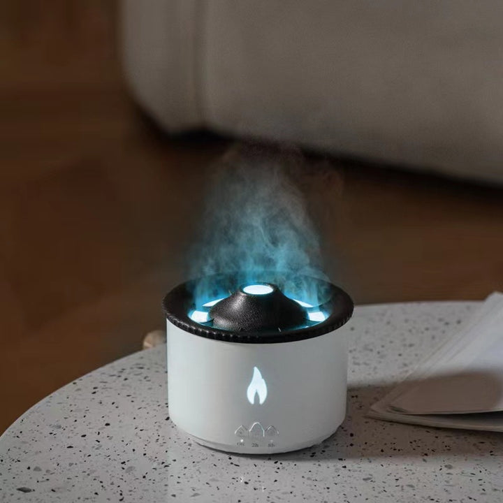 🌋🔥 Creative Volcano Aromatherapy Humidifier | Flame & Smoke Ring Mist Diffuser