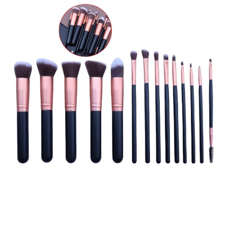 ✨ FIBER Hair Gradient 16-Piece Makeup Brush Set — Beauty Tools Kit 💄