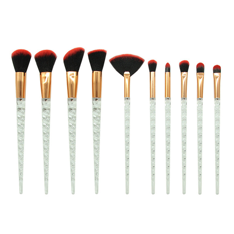 ✨ Makeup Brush Transparent Glitter Spiral Set — Beauty Tools Kit 💄✨