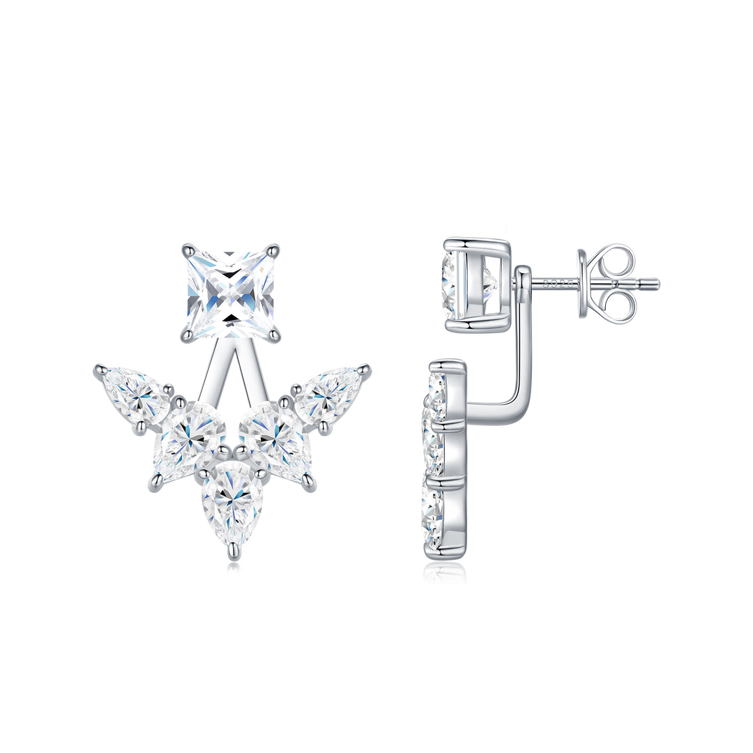Luxury Minimalist Moissanite Earring Set – Platinum-Plated S925 Silver