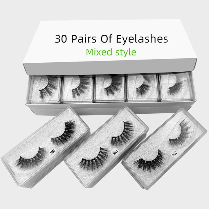 👁️✨ 3D False Eyelashes Set – Imitation Mink Elongated Eye Tail Lash Kit with Tools