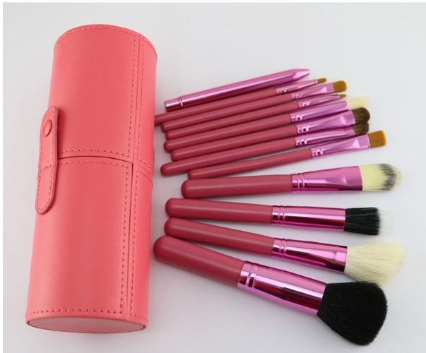 ✨ 12-Piece Makeup Brush Set — Cylinder Storage Beauty Tools Kit 💄