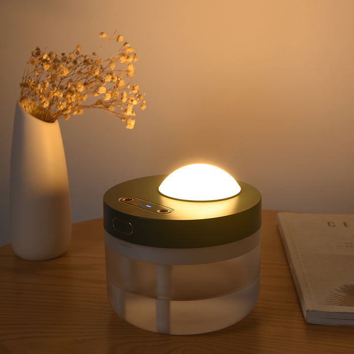 🌙💧 Projection Humidifier | Rotating Night Light + Dual Spray Mist Maker