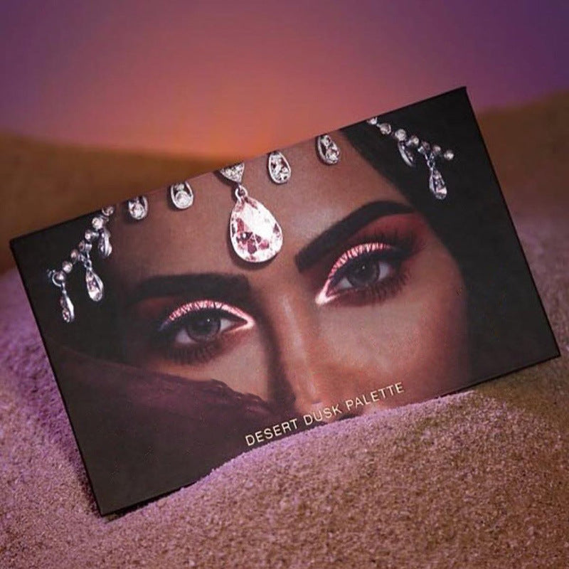 🌅 HD18 Desert Dusk Eyeshadow Palette – Matte, Pearl & Glitter Eye Gloss Set ✨