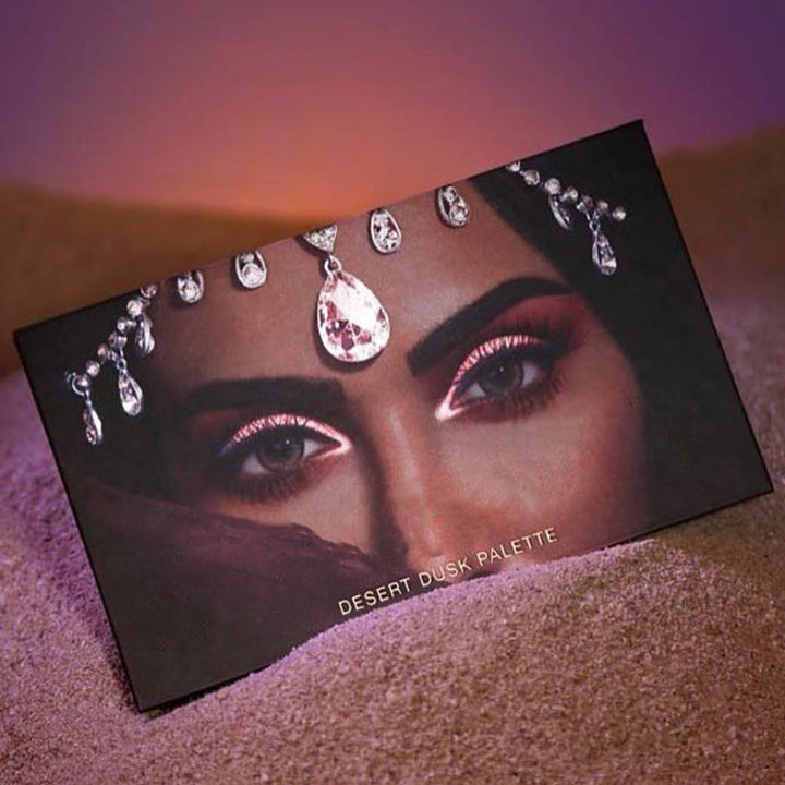🌅 HD18 Desert Dusk Eyeshadow Palette – Matte, Pearl & Glitter Eye Gloss Set ✨