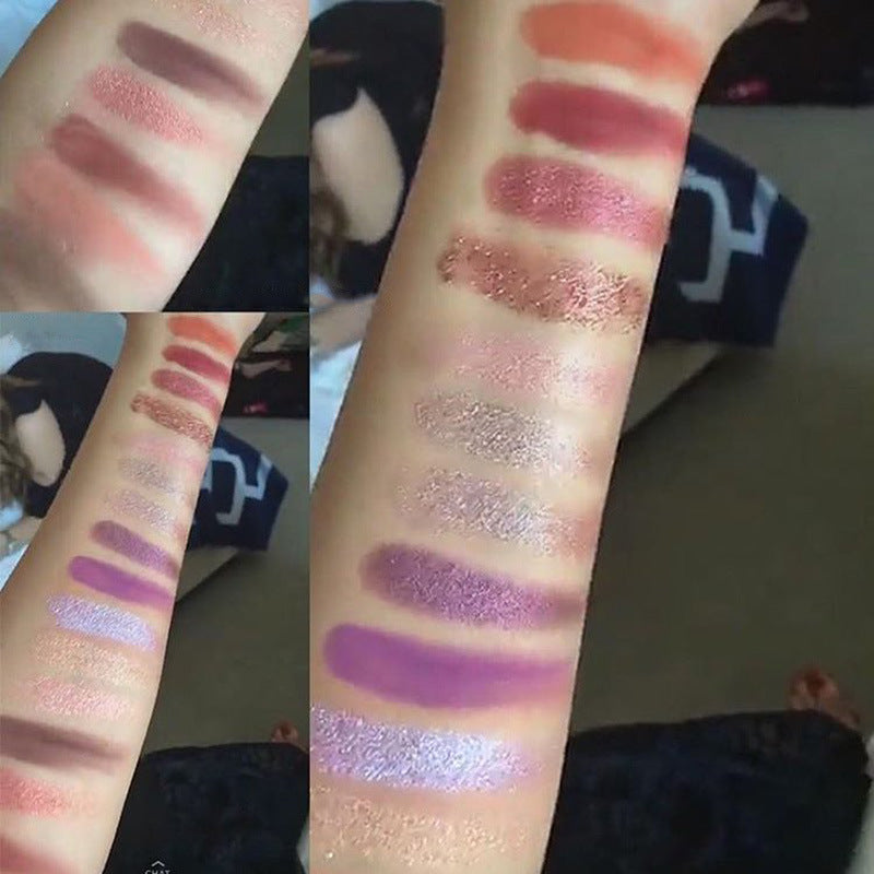 🌅 HD18 Desert Dusk Eyeshadow Palette – Matte, Pearl & Glitter Eye Gloss Set ✨