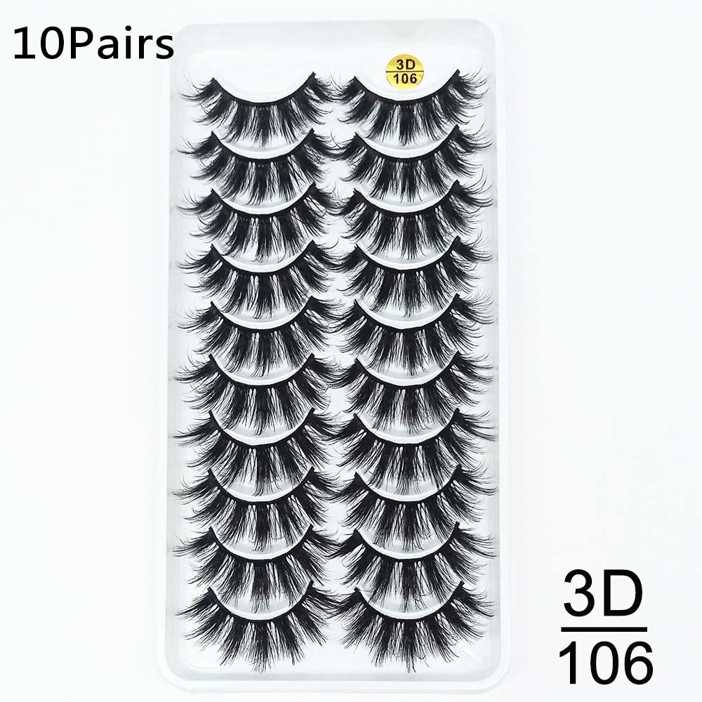 👁️✨ Ten Pairs of False Eyelashes – Handmade Soft Fiber Lash Set