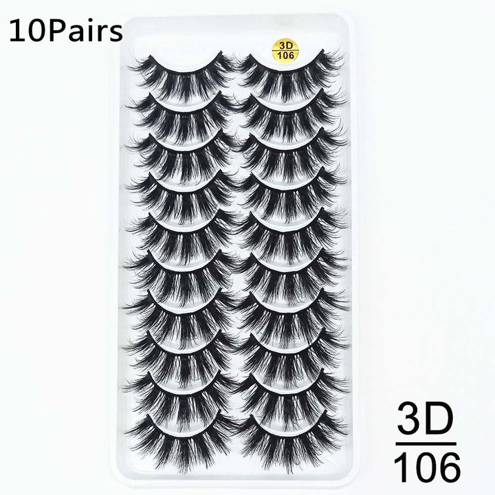 👁️✨ Ten Pairs of False Eyelashes – Handmade Soft Fiber Lash Set