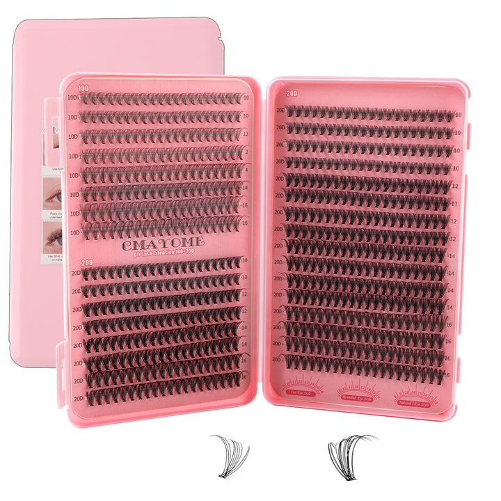 👁️✨ Thick Single Cluster Individual False Eyelash – 30D/40D Eyelash Book Set