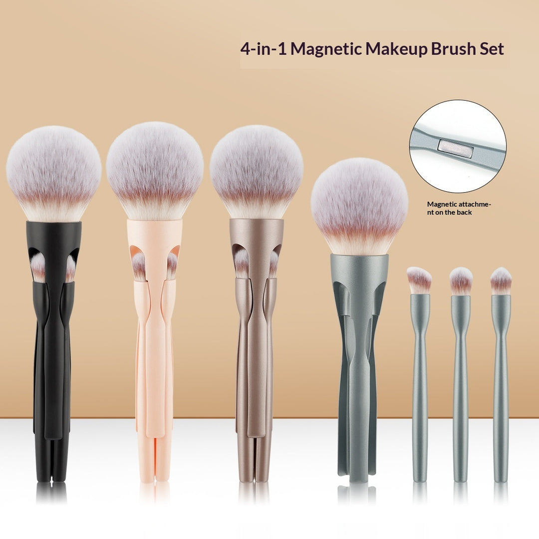🖌️ 4-in-1 Magnetic Makeup Brush – Multi-Function Tool for Powder & Eyeshadow ✨