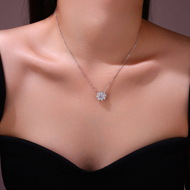 💎 Minimalist Moissanite Pendant Necklace – Platinum-Plated S925 Silver (0.5–3 ct) 💎