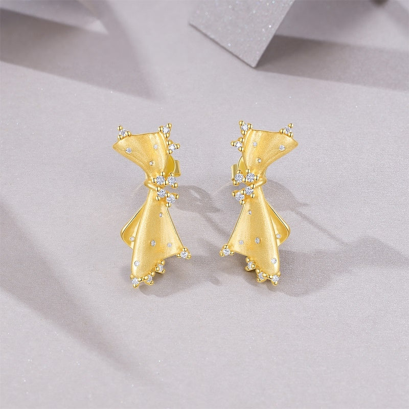 Minimalist Moissanite Stud Earrings – Gold-Plated S925 Silver