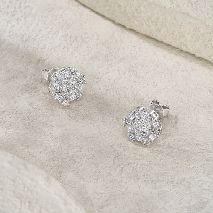 Luxury Minimalist Moissanite Stud Earrings for Women & Men – Platinum-Plated S925 Silver