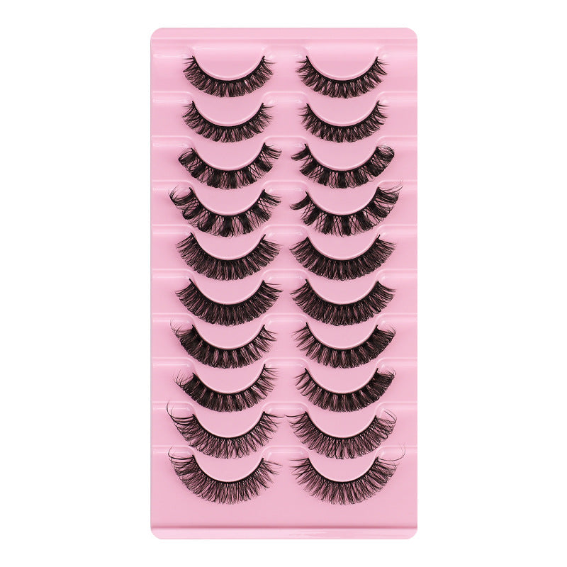 👁️✨ DD Curve False Eyelashes – Thick Volume 10 Pairs Handmade Lash Set