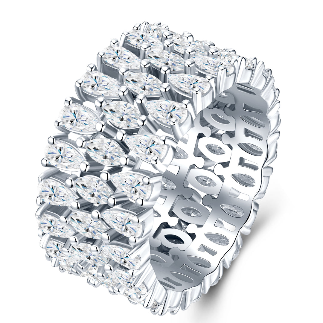 💍 Moissanite Minimalist Ring – Platinum-Plated S925 Silver (4g, Sizes 5–9) 💍