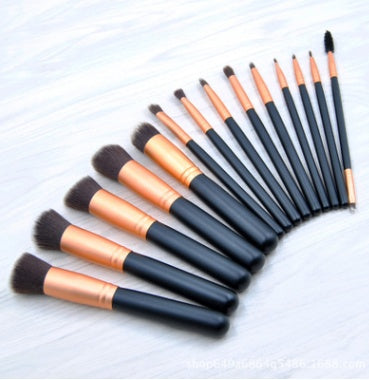 ✨ 14-Piece Black & Rose Gold Makeup Brush Set — Beauty Tools Kit 💄🖤✨