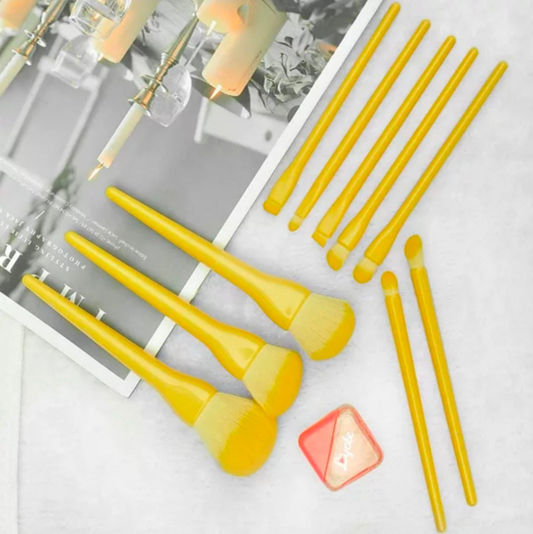 ✨ Candy Color 10-Piece Makeup Brush Set — Full Beauty Tool Kit 💄🍬