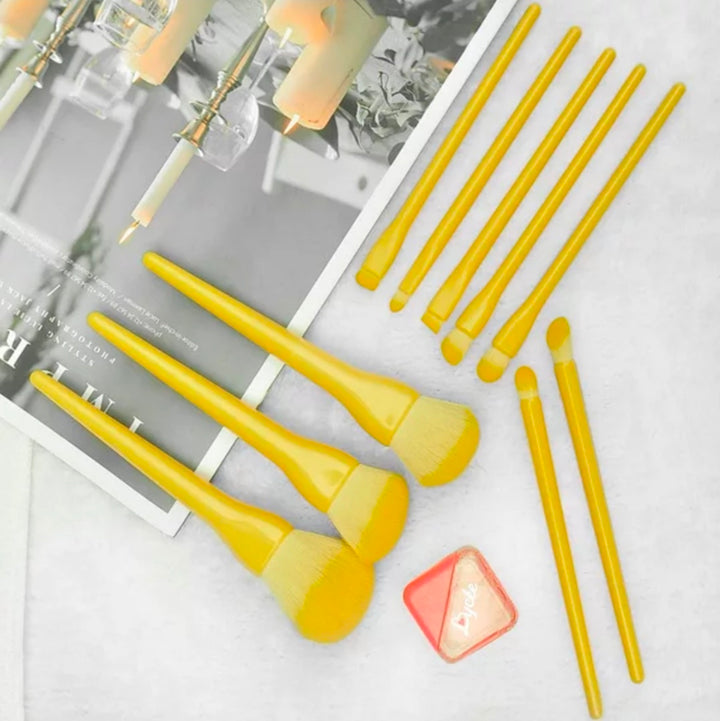 ✨ Candy Color 10-Piece Makeup Brush Set — Full Beauty Tool Kit 💄🍬