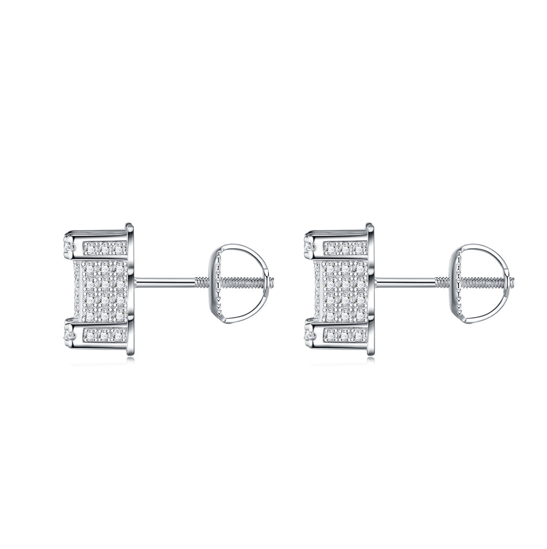Luxury Minimalist Moissanite Earring Set – Platinum-Plated S925 Silver