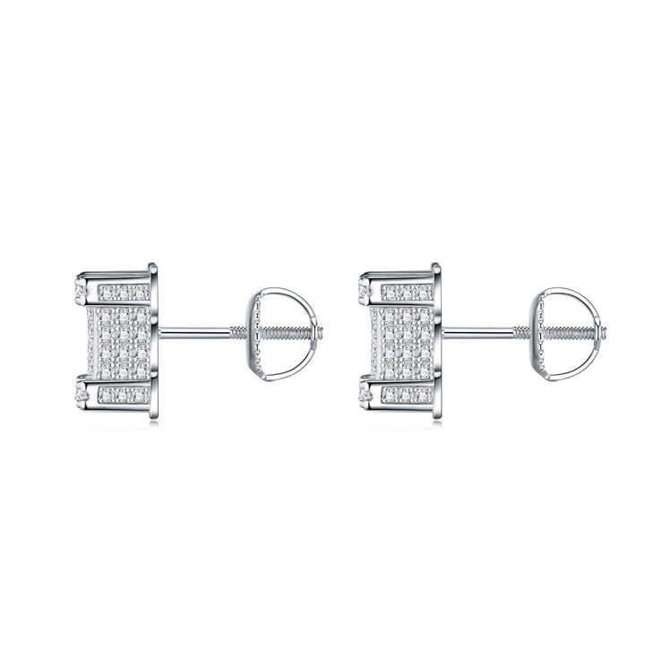 Luxury Minimalist Moissanite Earring Set – Platinum-Plated S925 Silver